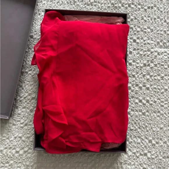 House of CB Red Asymmetrical Ruffled Sundress - Picture 4 of 6